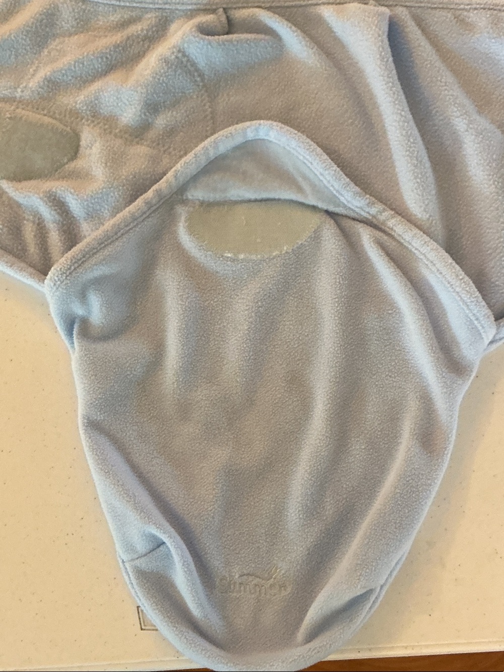 Light Blue Infant Footed One-Piece Swaddle